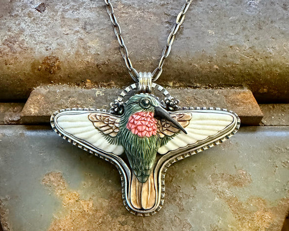 Porcelain Hummingbird Necklace