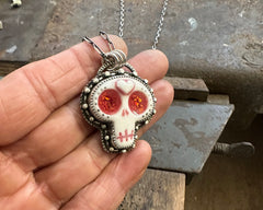 Porcelain Skull Necklace #4