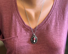 Porcelain Mushroom and Snail Necklace