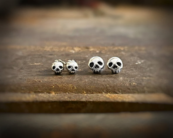 Tiny Skull Post Earrings