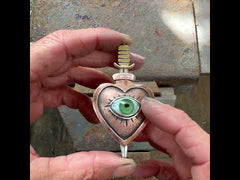 Mixed Metal Sacred Heart Necklace/Brooch
