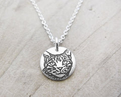 Tiny  Tabby Cat Necklace