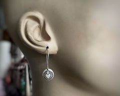 Tiny Sacred Heart Earrings