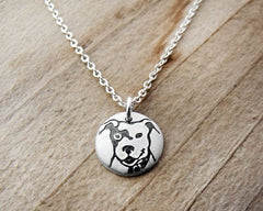 Tiny Smiling Pit Bull Necklace