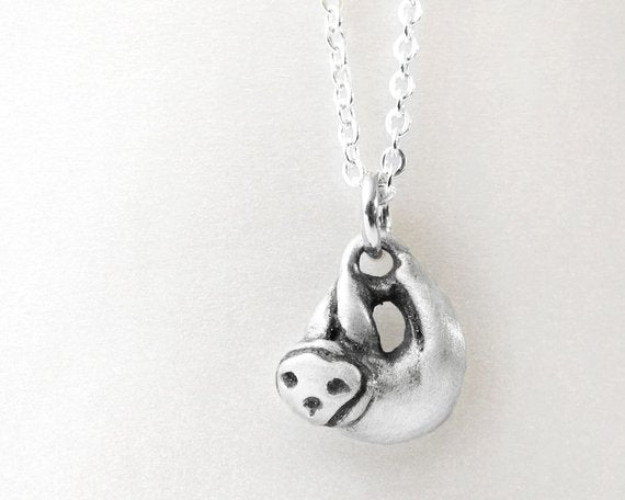 Sloth necklace sterling silver clearance