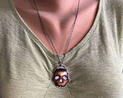 Enameled Skully Necklace