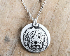 Tiny Goldendoodle or Labradoodle Necklace