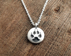 Tiny Dog Paw Print Necklace