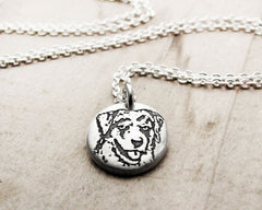 Tiny Australian Shepherd Necklace