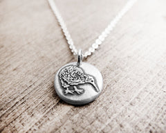 Tiny Kiwi Bird Necklace