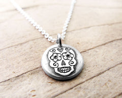 Tiny Sugar Skull Necklace