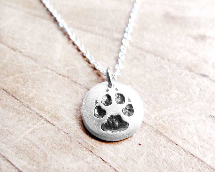Tiny Dog Paw Print Necklace