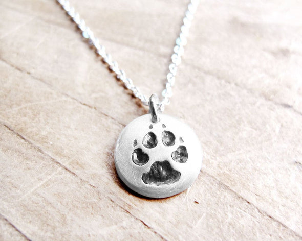 Tiny Dog Paw Print Necklace