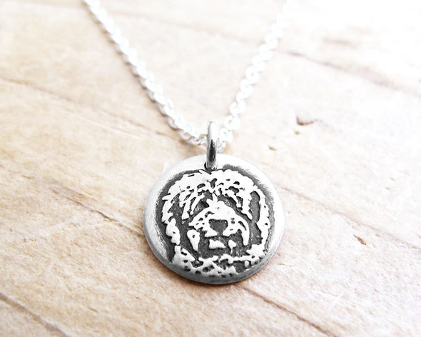 Tiny Goldendoodle or Labradoodle Necklace