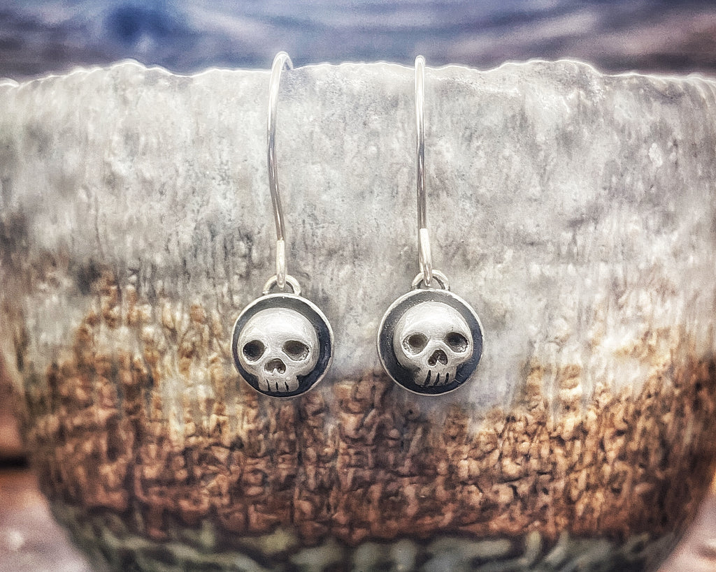 Tiny Skull Dangle Earrings