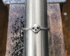Tiny Skull Ring in Sterling Silver