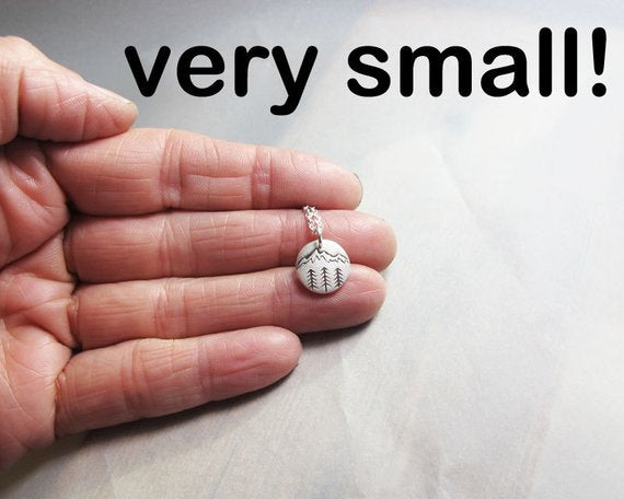 Tiny Mountain and Trees Necklace